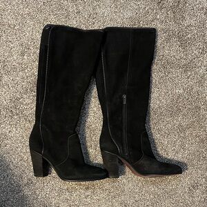 Vince Camuto Black Suede Knee High Boots, Women's Sz 8